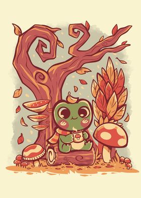 Cozy Autumn Days Frog