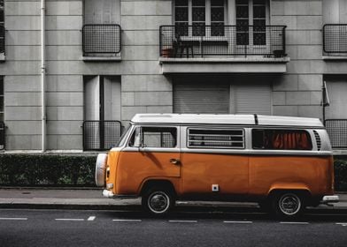 Orange Vintage Van