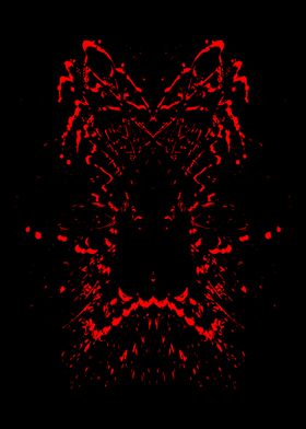 Rorschach Red Ink Splatter