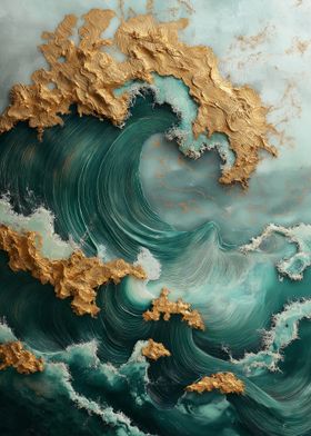 Gold Ocean Waves