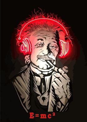 Einstein with Headphones