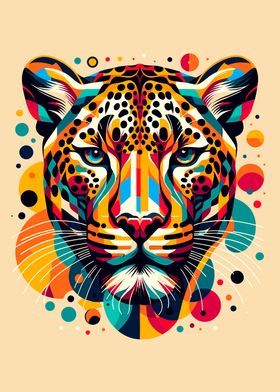 Leopard Portrait wpap colorful