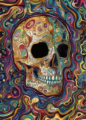 Psychedelic Skull Art