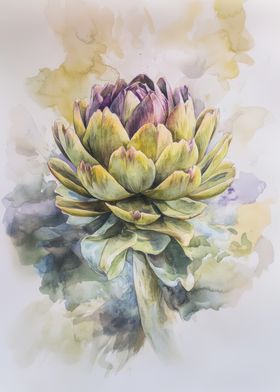 Watercolor Artichoke