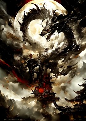 Black Dragon Fantasy Art