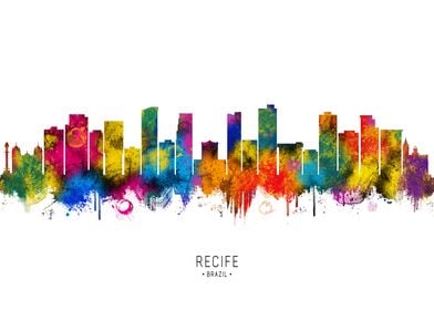 Recife Skyline Watercolor