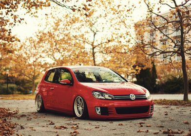 Red Volkswagen Golf