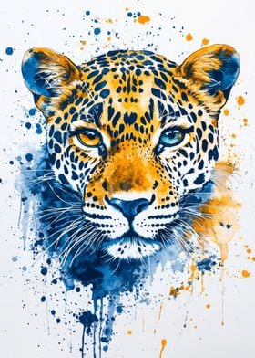 Wildly Spotted Leopard Watercolor Poster |  Bold Wildlife Art for Nature-Inspired Decor