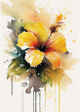 Watercolor Hibiscus