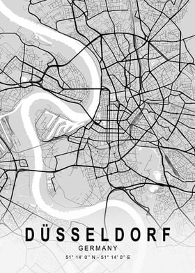 Düsseldorf Light City Map