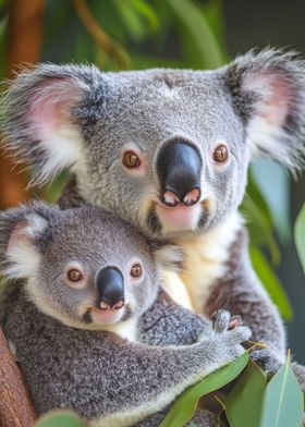 Koala Mother and Baby