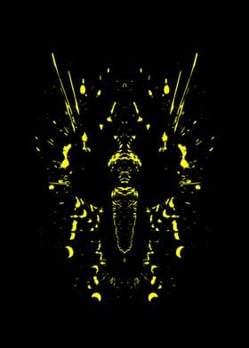 Rorschach Yellow Abstract Butterfly