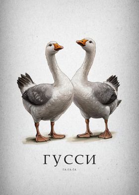 Two Geese Illustration