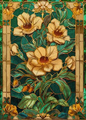 Stained Glass Floral Design