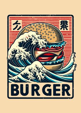 Burger Wave Ukiyo-e