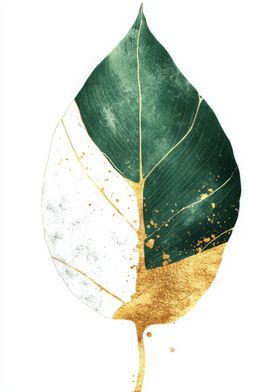 Gold Leaf Watercolor Art