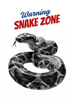 Warning: Snake Zone Watercolor Poster | Bold and Edgy Decor for Reptile Enthusiasts | Snake Zone Warning