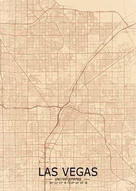 Las Vegas Vintage Map