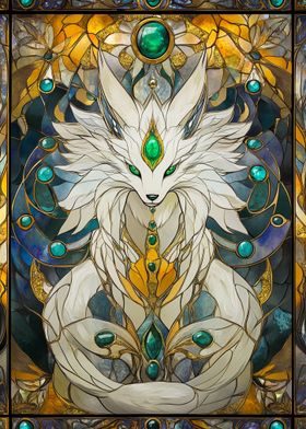 Enchanted Fox: Stained Glass Wonder