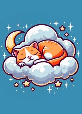 Sleeping Cat on Cloud