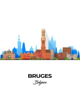 Bruges Cityscape Skyline