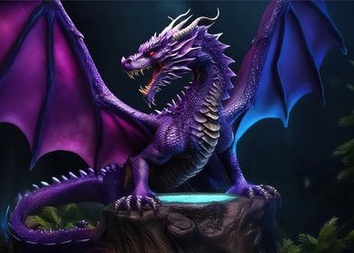 Purple Dragon Fantasy Art