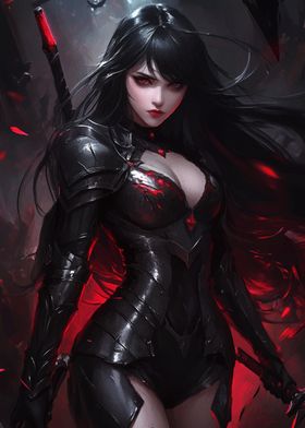 Dark Anime Warrior Woman