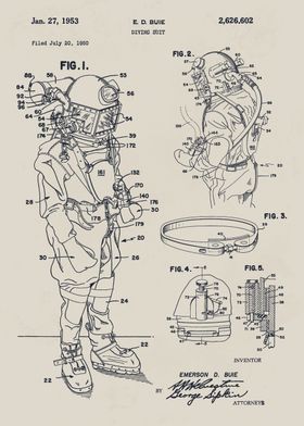 Diving Suit Patent Illustration