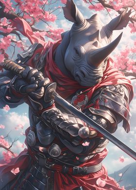 Rhino Samurai Warrior