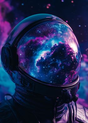 Astronaut Galaxy Reflection