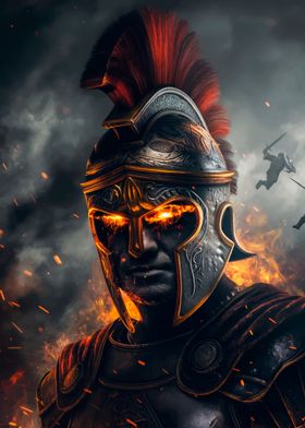 Roman Warrior in Flames