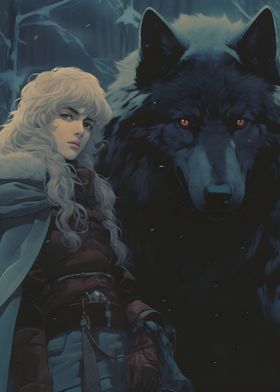 Dark Fantasy Black Wolf