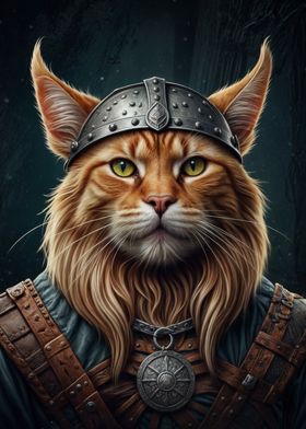 Viking Cat Portrait