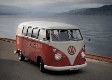 Classic VW Bus by the Wate