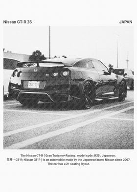 Nissan GT-R 35 Black and White