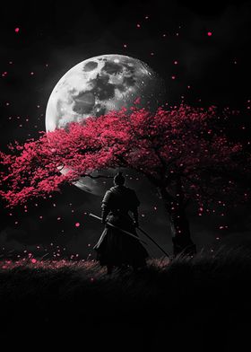 Samurai Under Full Moon