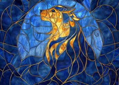 Golden Wolf: Stained Glass Majesty