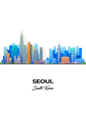 Seoul Skyline Illustration