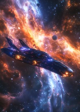 Spaceship in Nebula