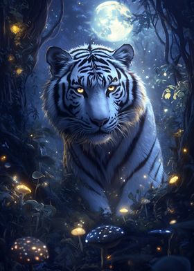 White Tiger in Moonlight