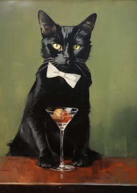 Black Cat with Martini