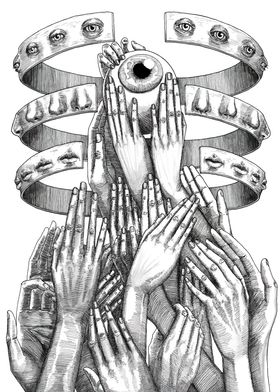 Surreal Eye and Hands