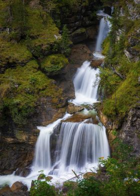 Waterfall in Lush Forest