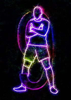 Neon football 9  Silhouette