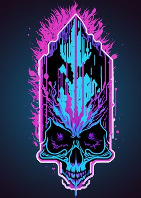 Neon Skull Flame