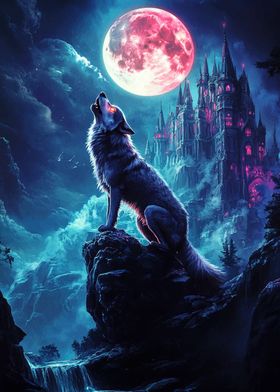 Wolf Howling at the Moon