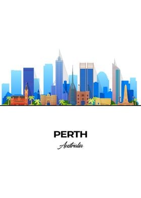 Perth Skyline Illustration