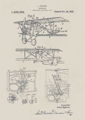 Vintage Airplane Patent