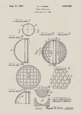 Table Tennis Ball Patent Drawing