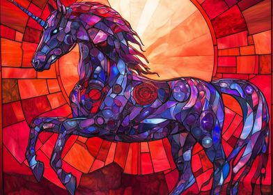 Enchanting Stained Glass Unicorn